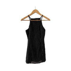 MUSTARD SEED BLACK LACE EYELET SQUARE NECK DRESS
